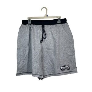Spalding Activewear  XL Shorts Gray Black Elastic Waist Drawstring Athletic vtg